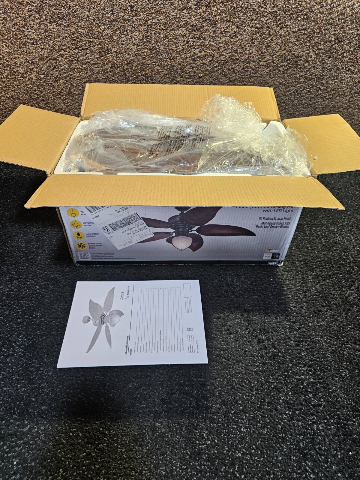 Westinghouse 48″ Oil Rubbed Bronze Mahogany ABS Blades Yellow Alabaster Glass