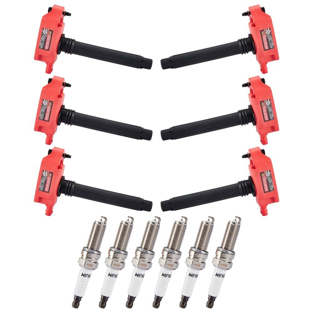 6 Pack Ignition Coil & Spark Plug For Dodge Chrysler Ram Jeep Wrangler 3.6L V6