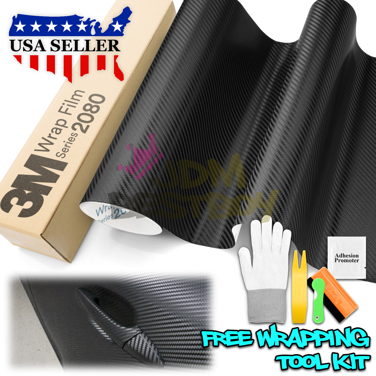 Genuine 3M 2080 Series CFS12 Carbon Fiber Black Vinyl Wrap Vehicle Film Decal