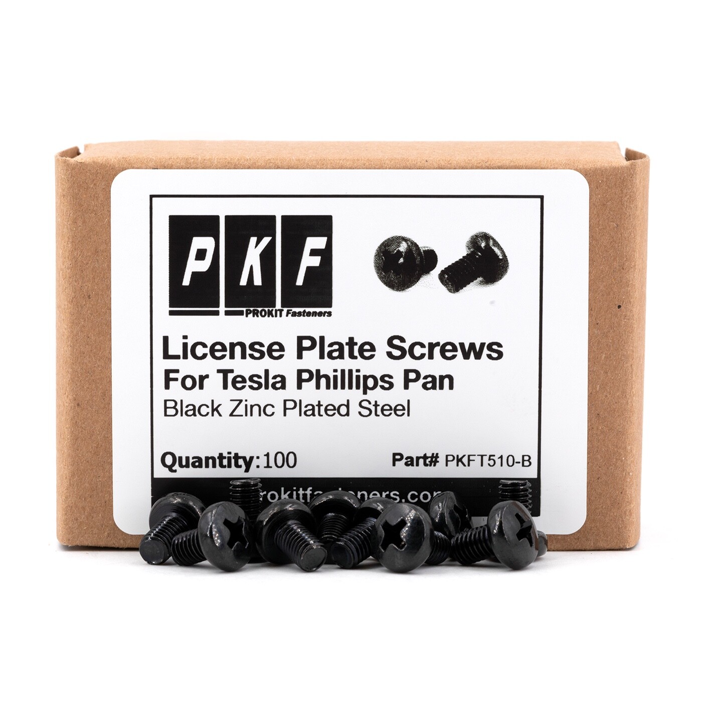 Black Zinc License Plate Screws For Tesla | Qty:100