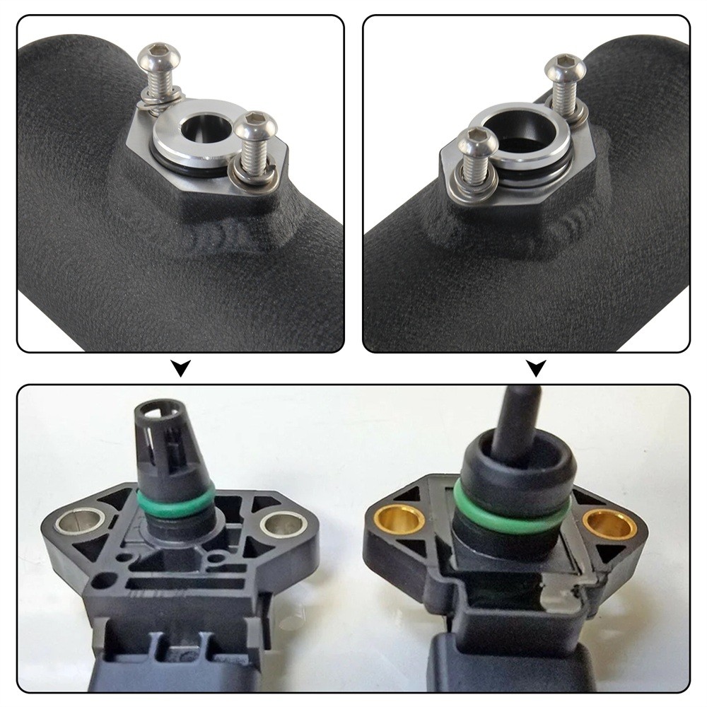 63mm 2.5″ Map Sensor Flange Adapter for VW Jetta Golf Beetle A4 MK4 1.8 Turbo
