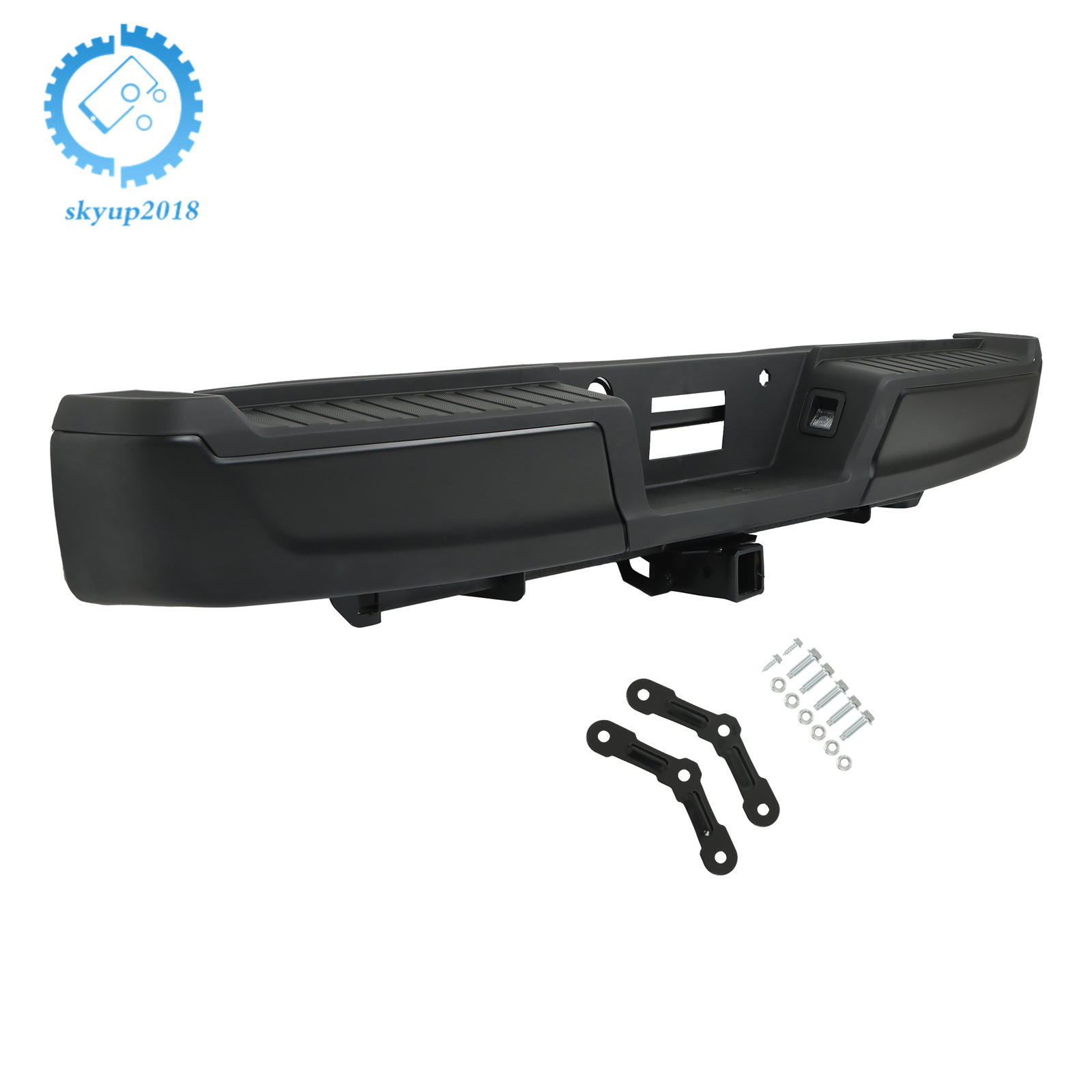Rear Bumper Assembly New For 2021-2022 2023 Ford F-150 Black W/o Sensor Holes