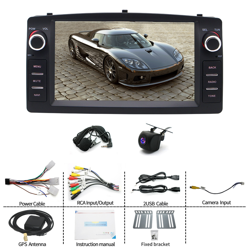 4+64G For Toyota Corolla 2000-2006 Car Stereo Radio GPS Navi WIFI Apple Carplay