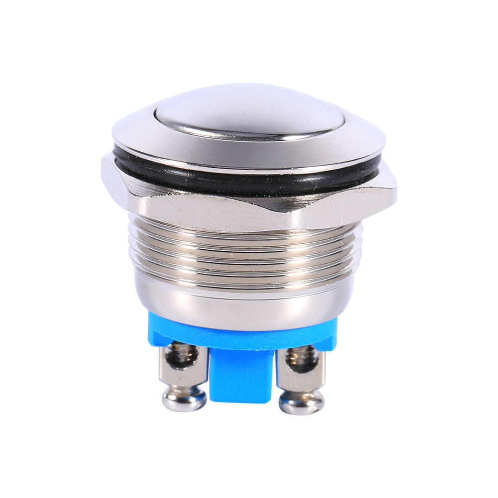 Silver 12V DC Waterproof Metal Circle Push Button Momentary Horn Switch Car/Boat