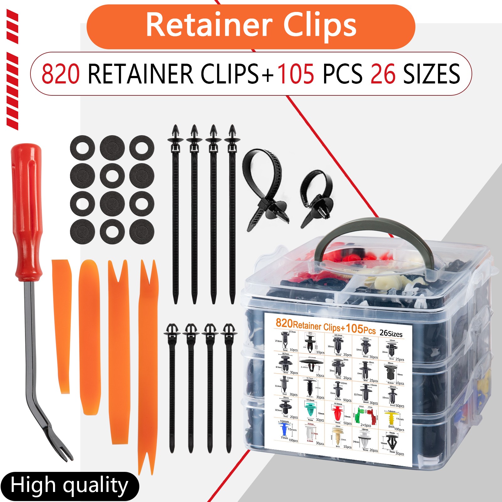 925pcs Auto Car Bumper Retainer Clips Kit Fastener Remover Push Pin Rivet Screw
