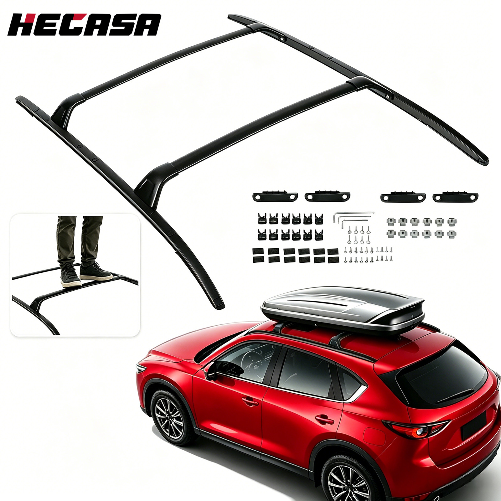 220 LBS For Mazda CX-5 CX5 2017-2025 Roof Racks Cross Bar Side Rail Aluminum