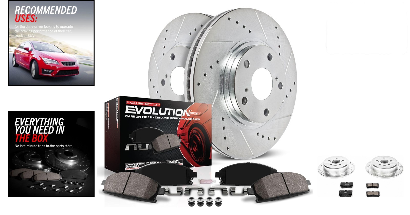 PowerStop Rear Brake Kit Lexus IS250 2006 2013 Drilled Slotted K195