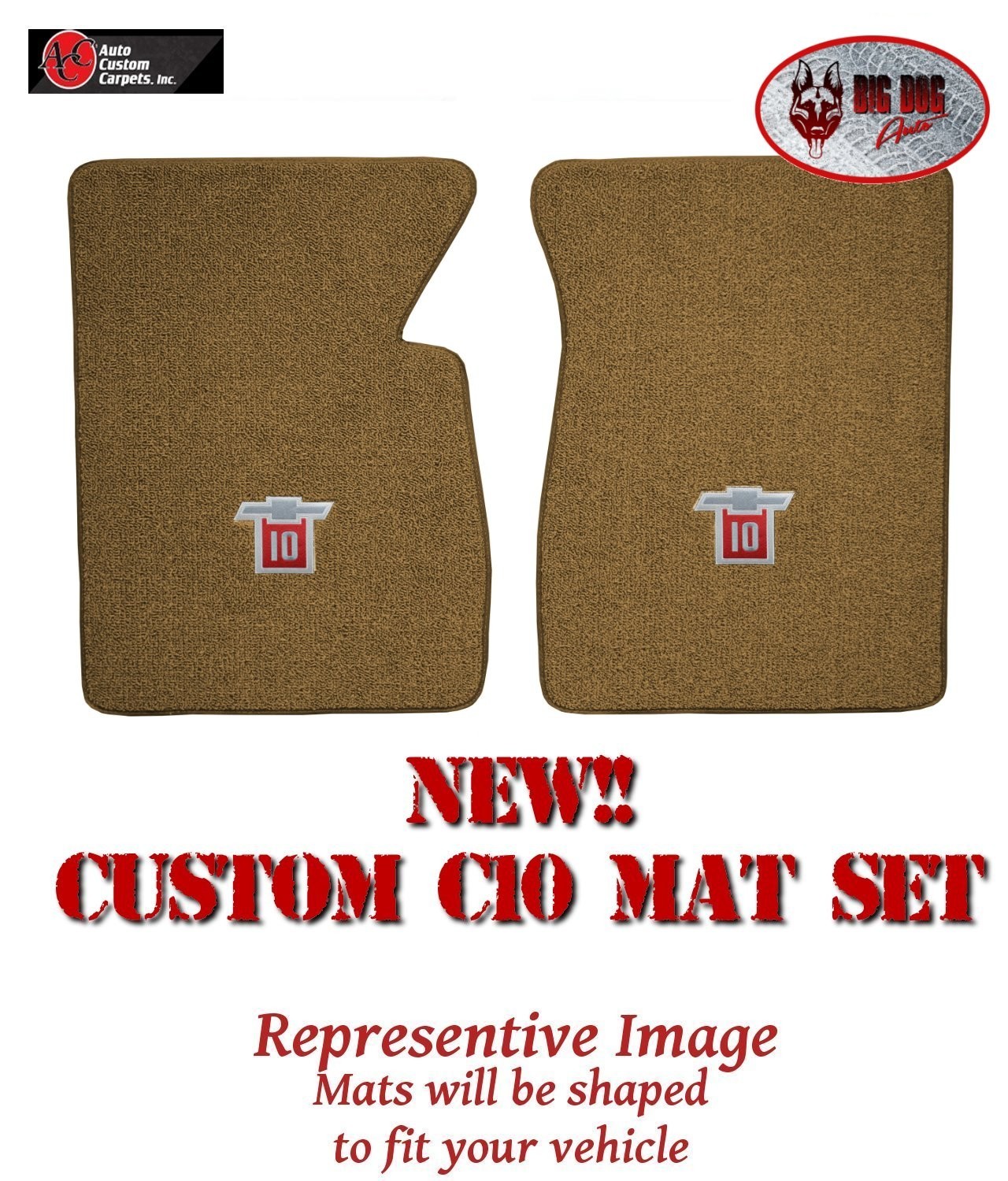 1967-70 Chevy C10 Truck Saddle Loop Carpet Floor Mat Set- Hot New Item from ACC