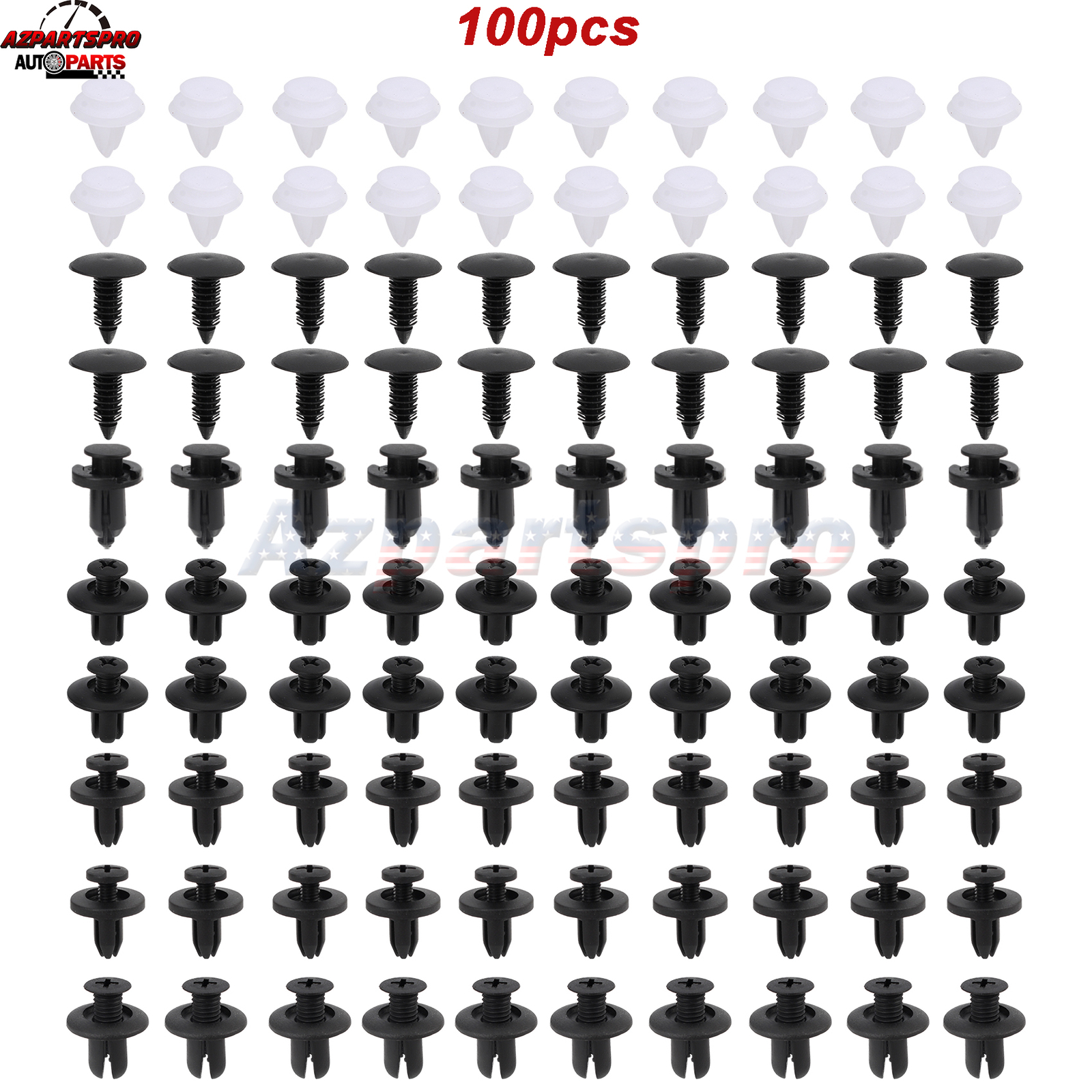 100 For Mazda FB01-56-964 B092-51-833 Auto Fastener Rivet Push Clips Retainer