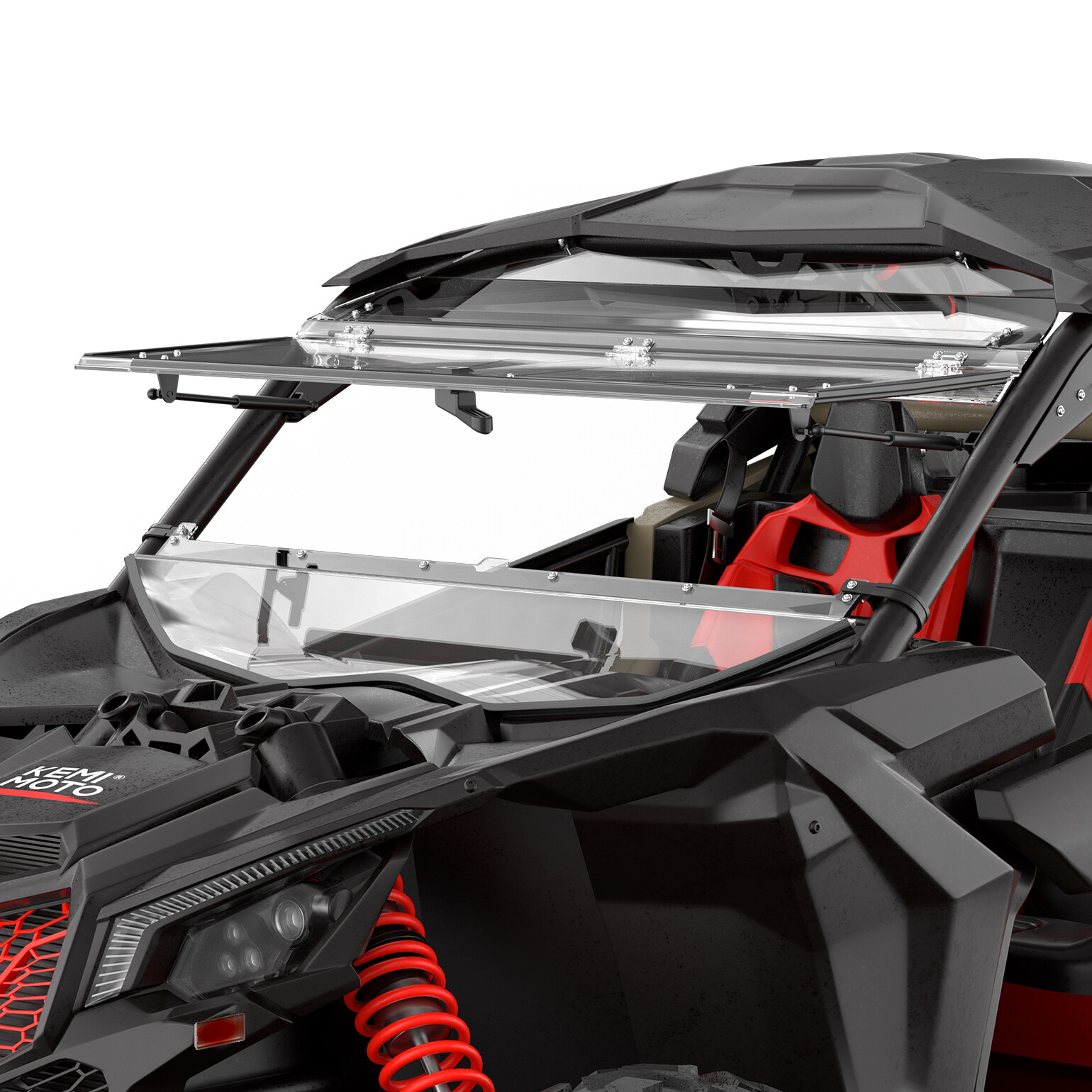 Front Flip Windshield Scratch Resistant For Can-Am Maverick X3 max turbo 2017-25