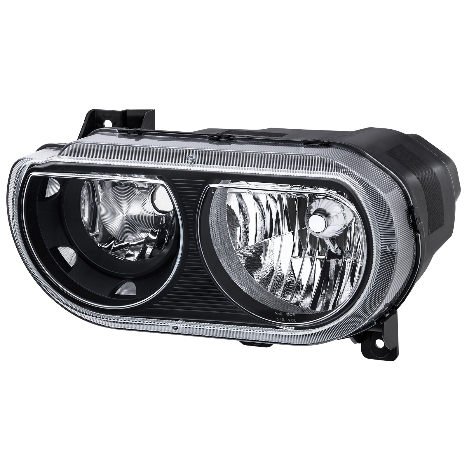 For 2008-2014 Dodge Challenger Black Headlights Assembly Left & Right Side