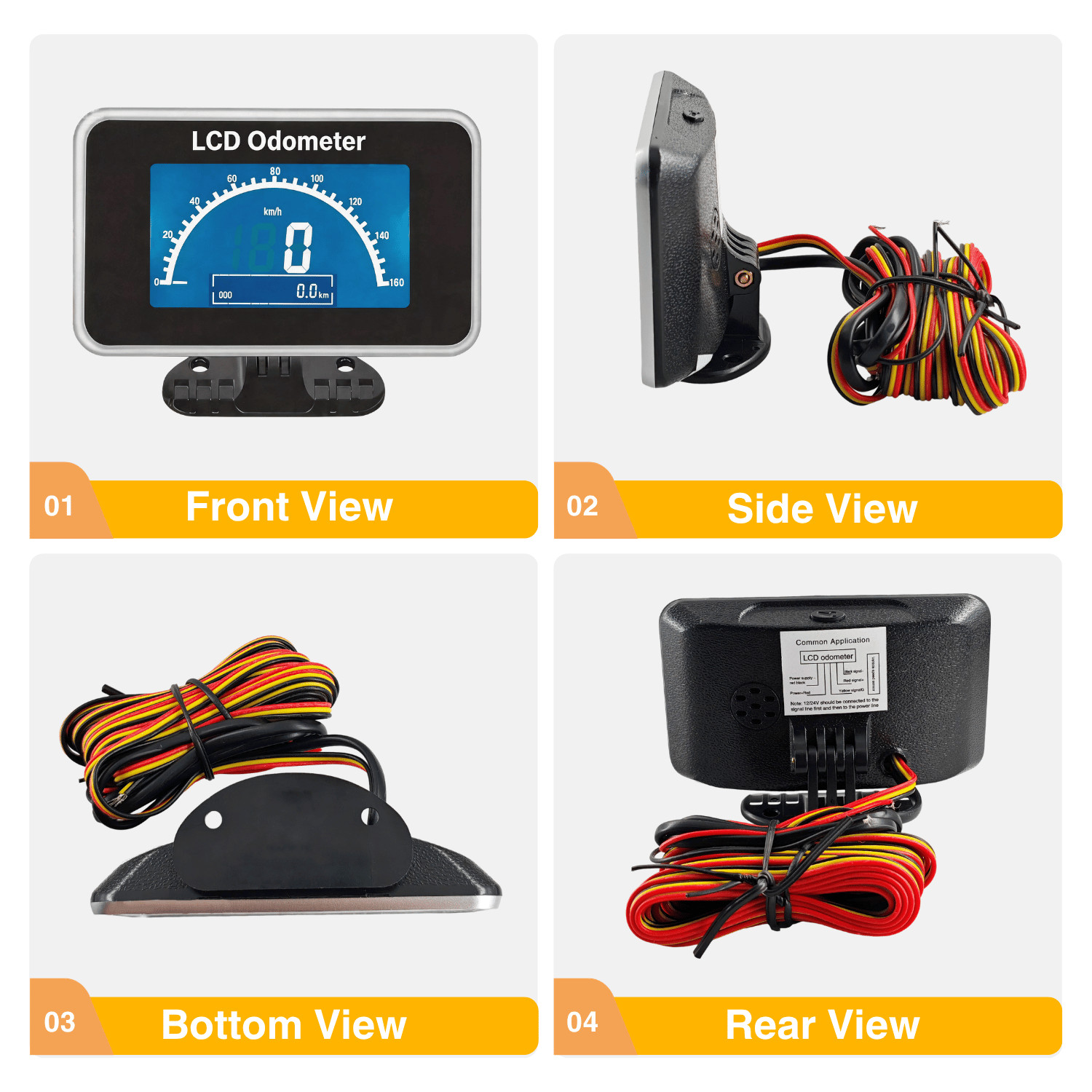 8pcs LCD Odometer Working voltage DC9V-36V Working environment humidity