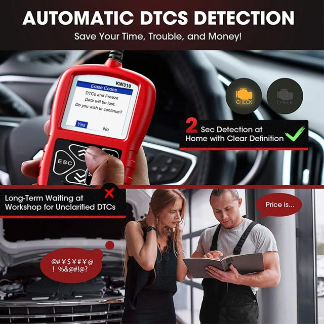 KONNWEI KW310 OBD2 Scanner Car Diagnostic Tool Code Reader Check Engine Fault