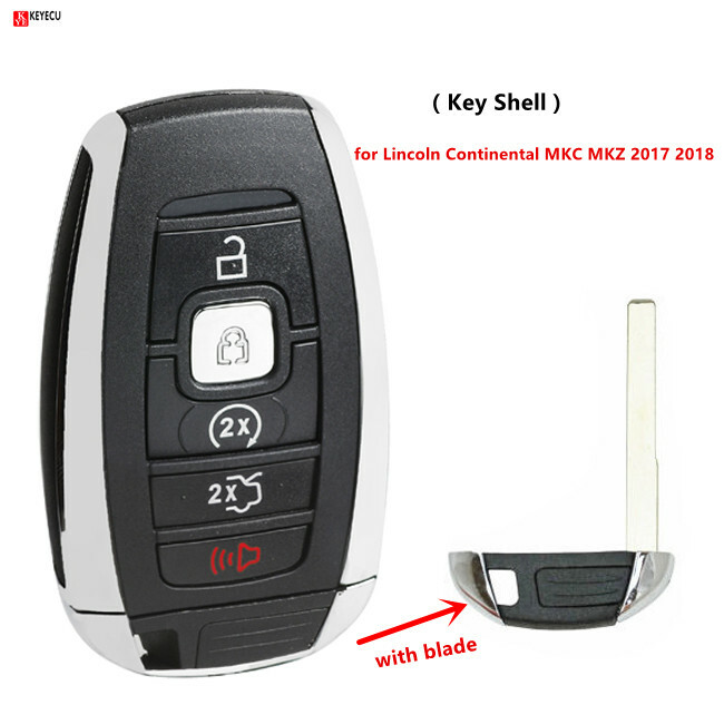 Remote Control Car Key Shell Case Fob for Lincoln Continental MKC MKZ 2017-2020