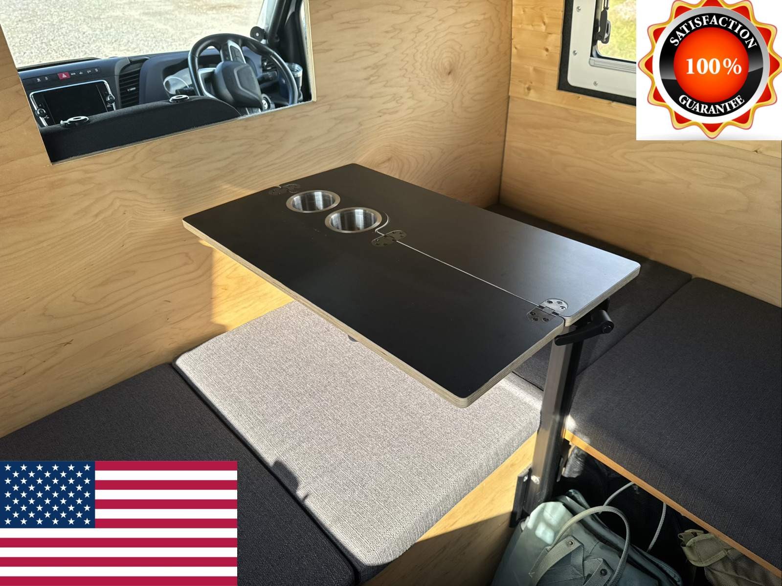 CamperVan Birch Folding Swivel Table Top For Benz Sprinter For Ford Transit