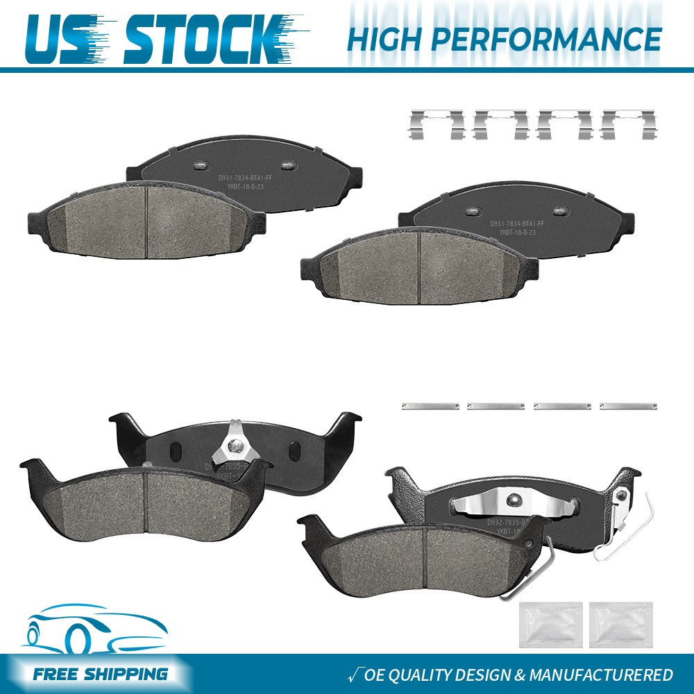 Front Rear Ceramic Brake Pads For Ford Crown Victoria Lincoln Town Car Mercury