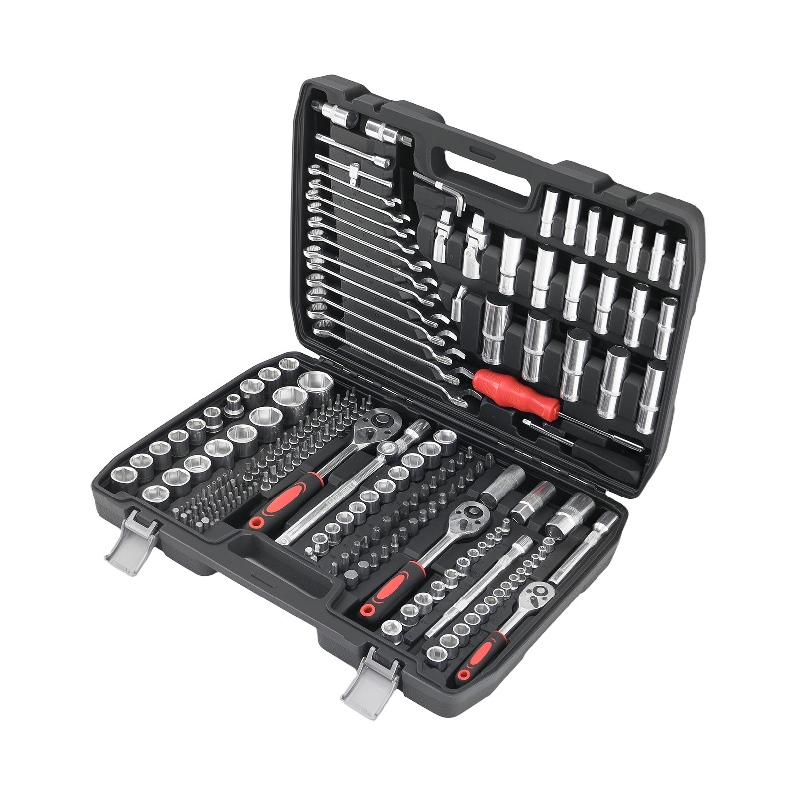 216PCS Ratchet Socket Wrench Tool Set 1/4 3/8 1/2 DR Kit w/Storage