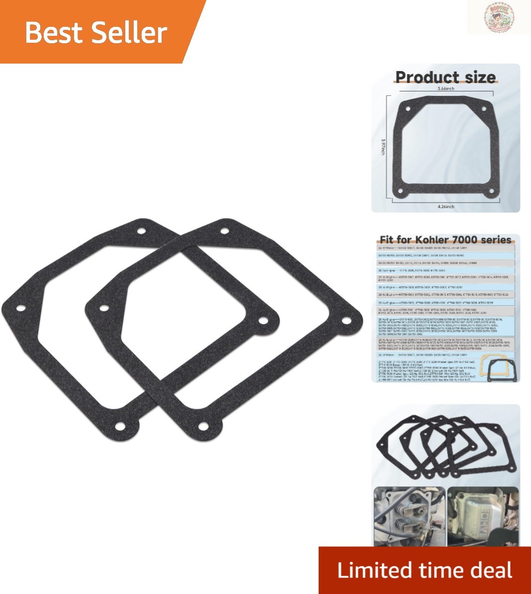 Replacement Valve Cover Gaskets for Kohler 7000, 2 Pcs – High Quality Steel