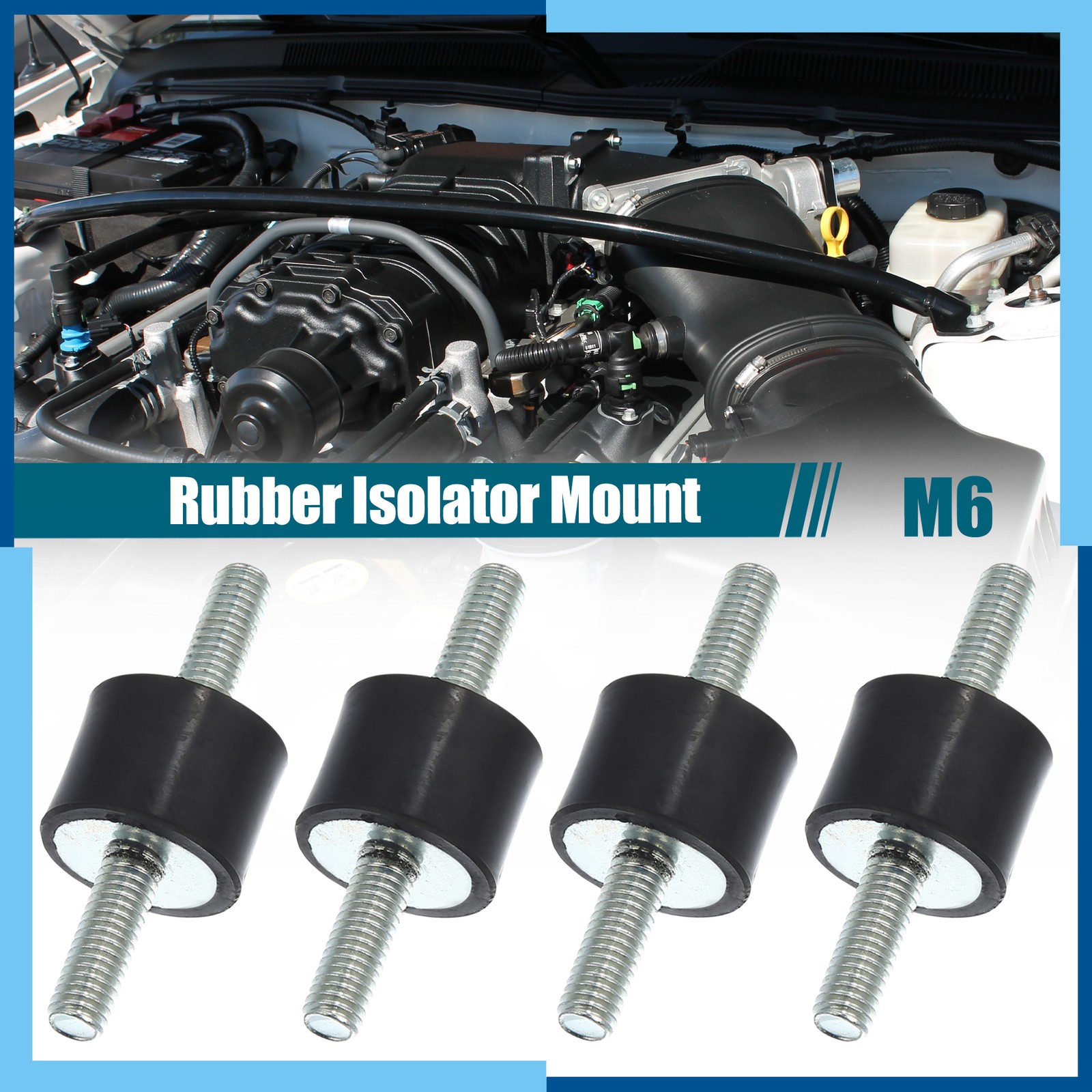 Universal M6 Car Anti Vibration Rubber Isolator Damper 20x15mm Pack (4)
