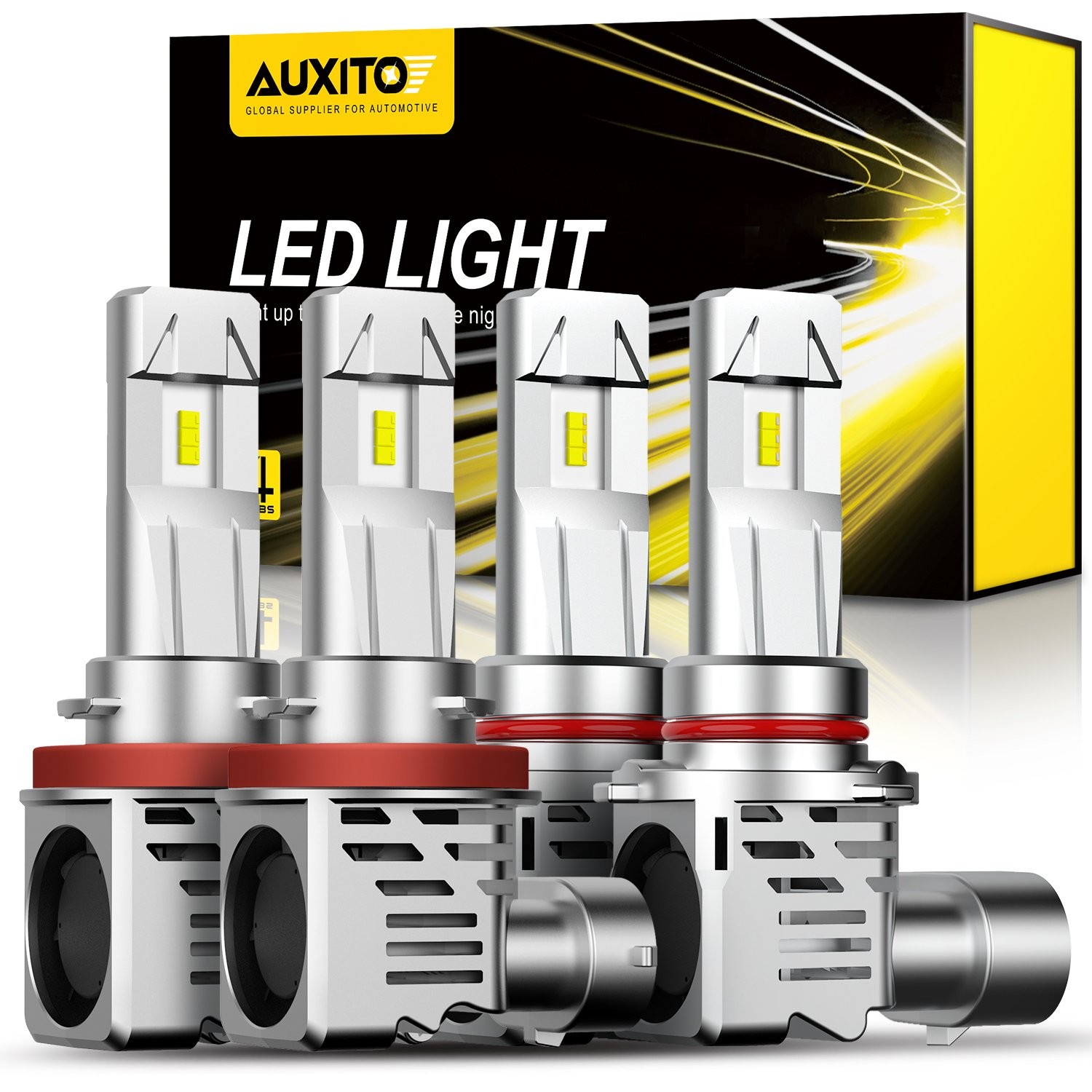 4PCS 9005 HB3 & 9006 HB4 LED Headlight High Low Beam Bulb 6500K White Error Free