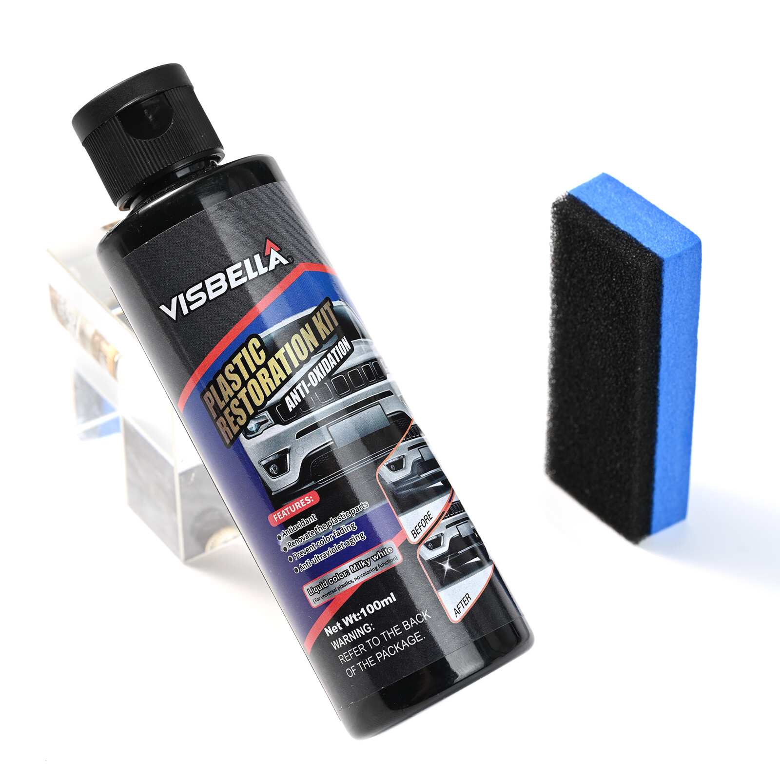 2Set Black Plastic Trim Restorer 6.8FL.oz US Stock For Car Truck Bike Motorcycle