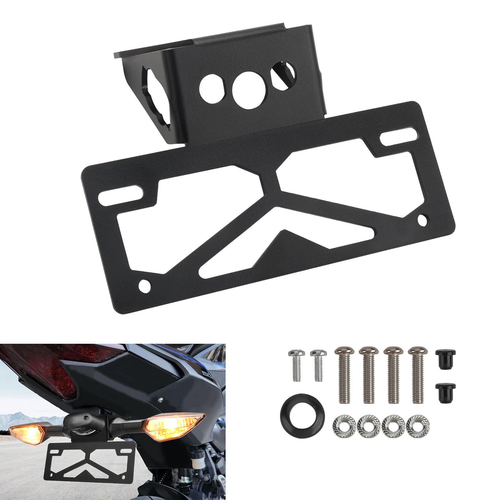 For Kawasaki Ninja 500 Z500 2024-2025 Fender Eliminator Kit License Plate Holder