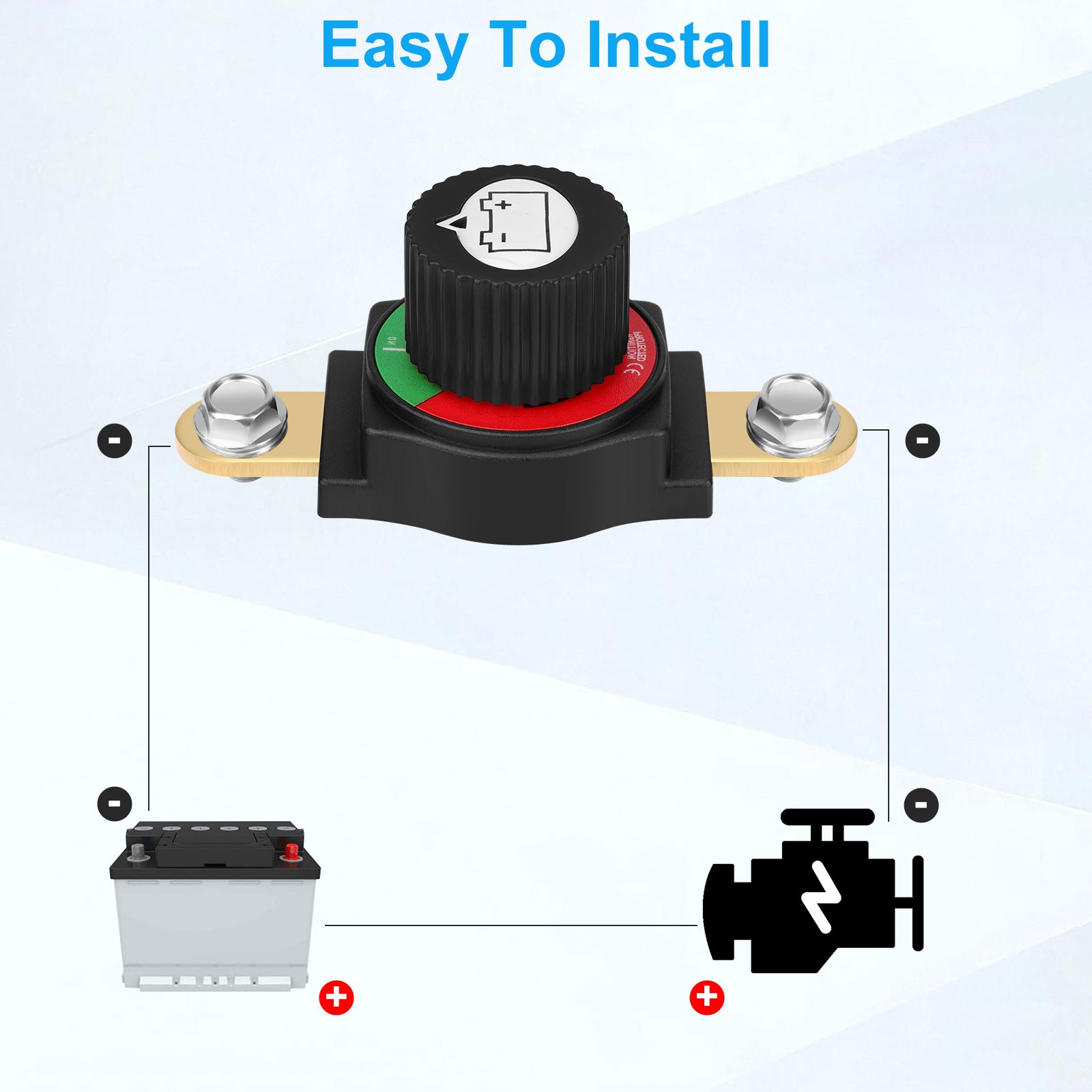 Side Post Battery Disconnect Switch Heavy Duty 12-48V Cut Off Master Kill Switch
