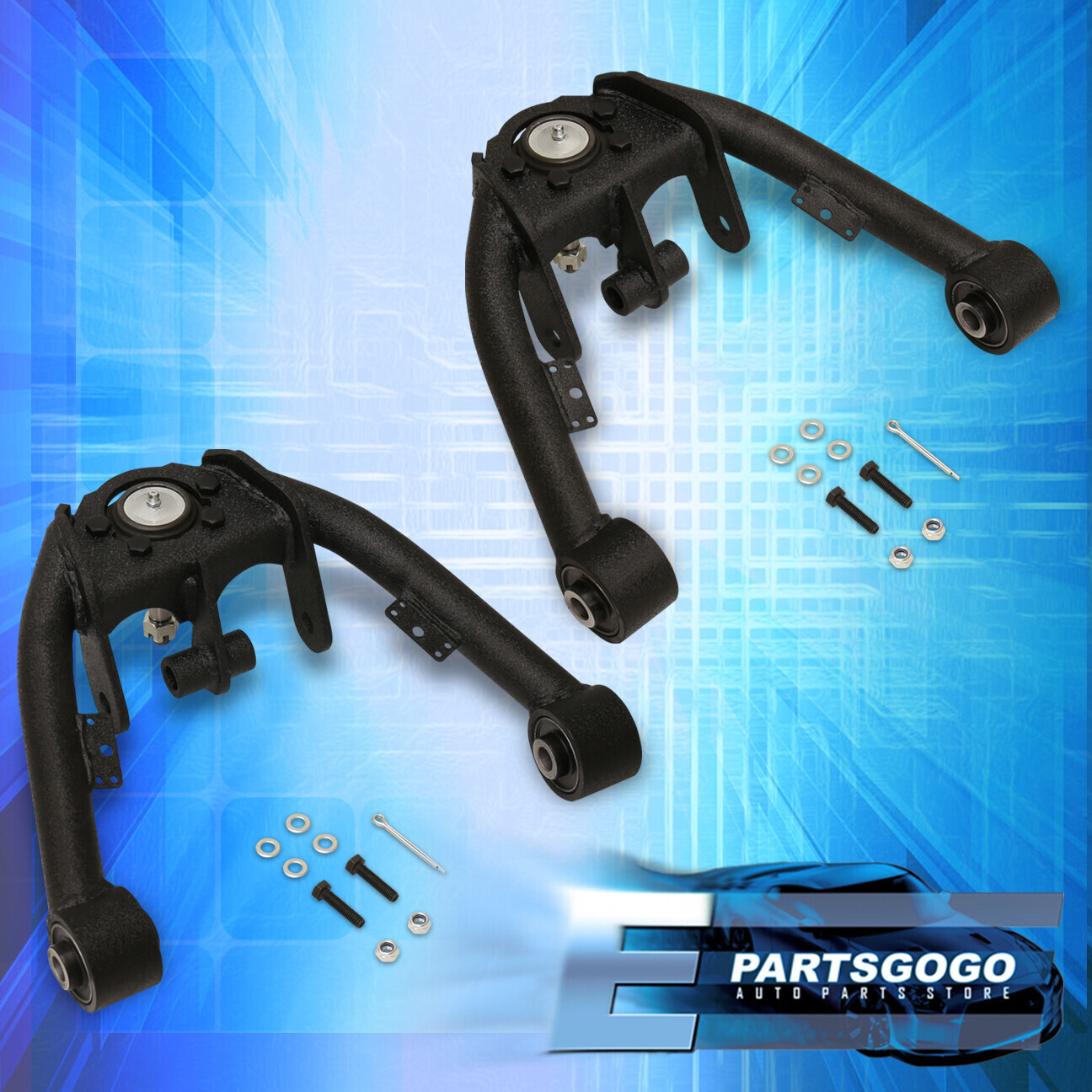 For 99-07 Chevy Silverado Sierra 2-4″ Lifted Dual Shock Tubular Control Arm BLK