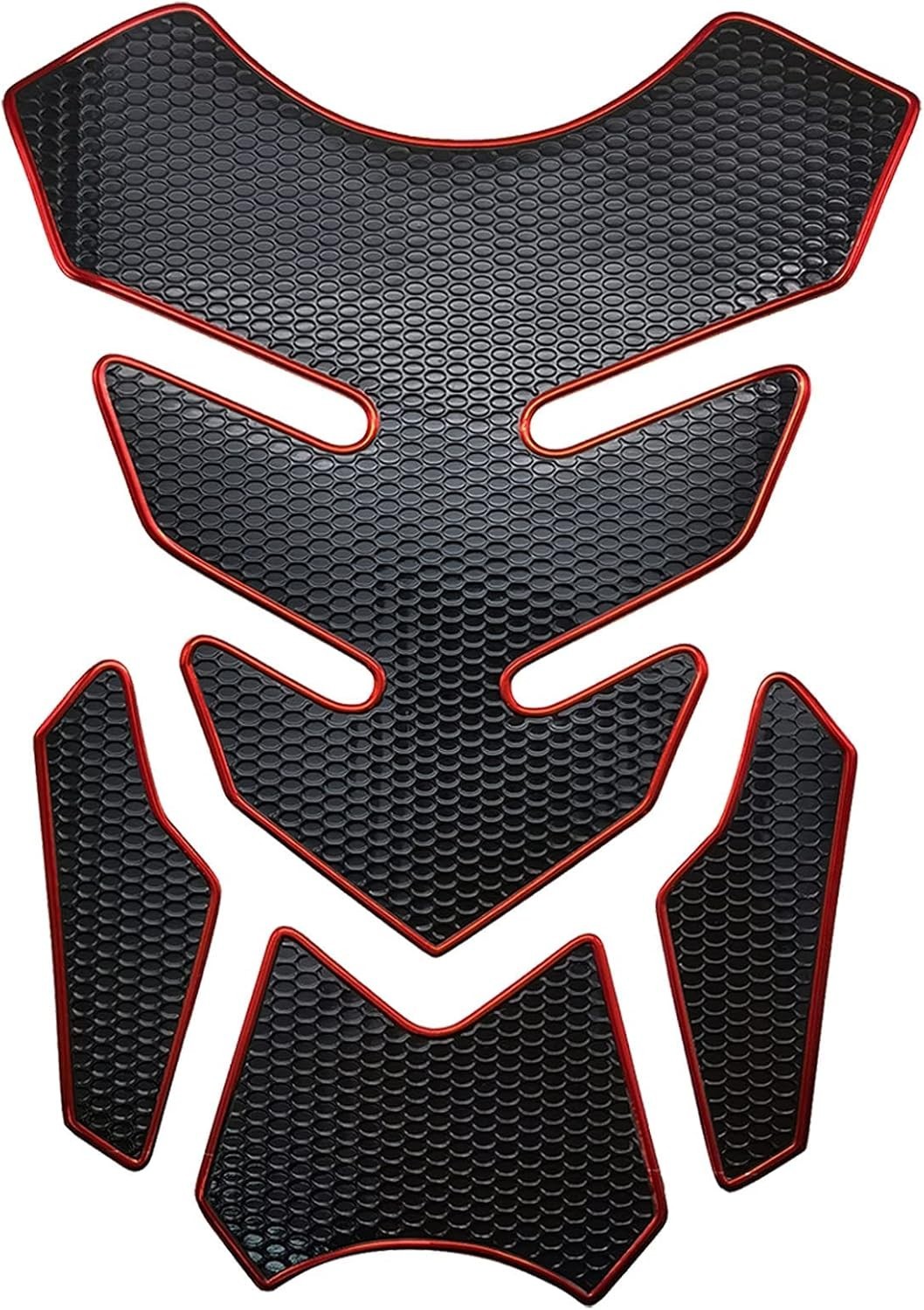 Self-Adhesive Motorcycle Tank Protector: Red Carbon Fiber Scratch Pad, 15×22.5cm