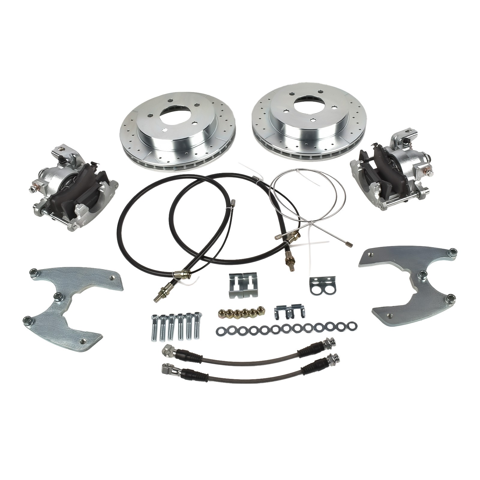 For 1964-87 GM C10 K10 10 12 Bolt Rear Axle End Disc Brake Conversion Kit 5 Lug