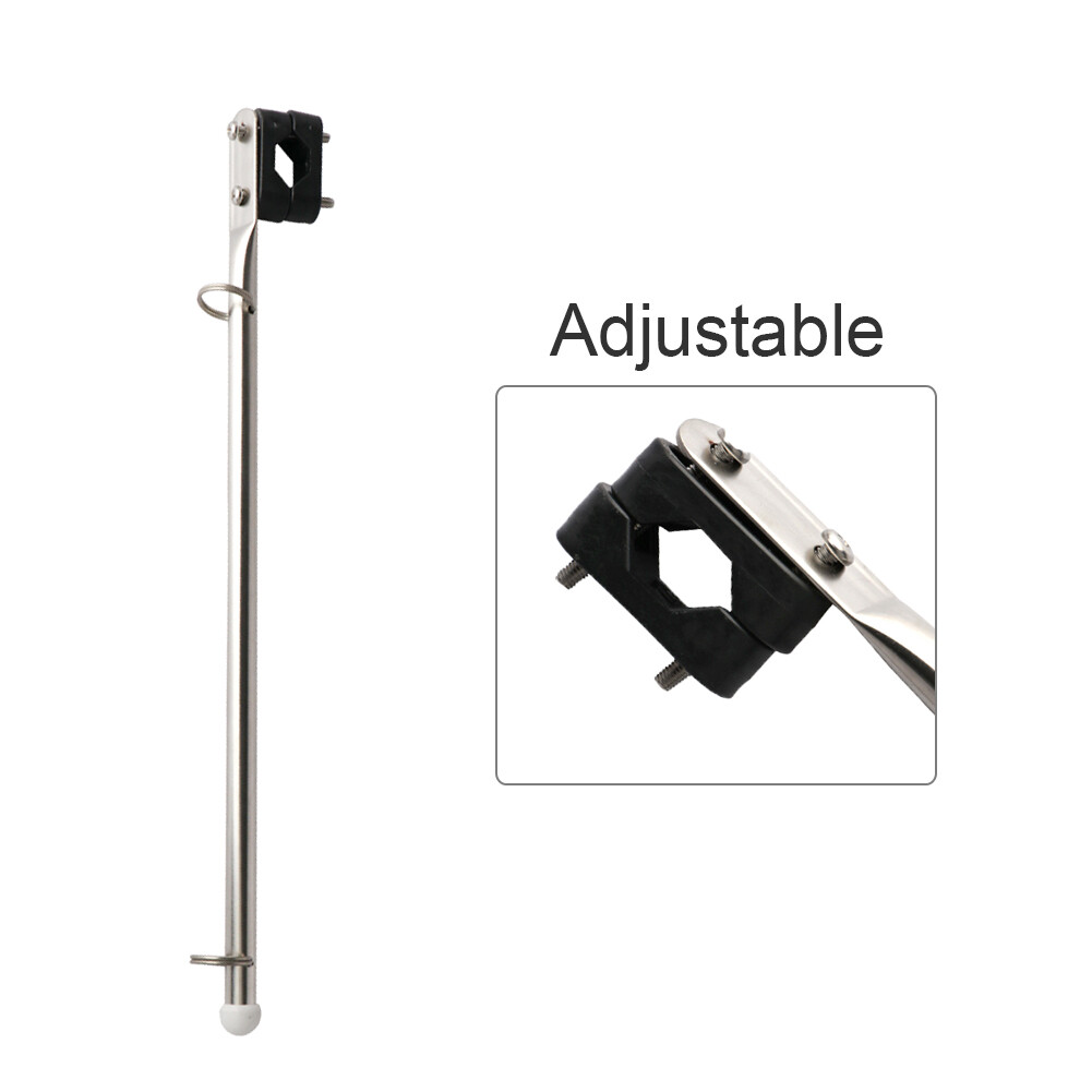 2X Stainless Steel Boat Flag Pole Holder fit 7/8″ – 1″ Rail Mount Pontoon/Kayak