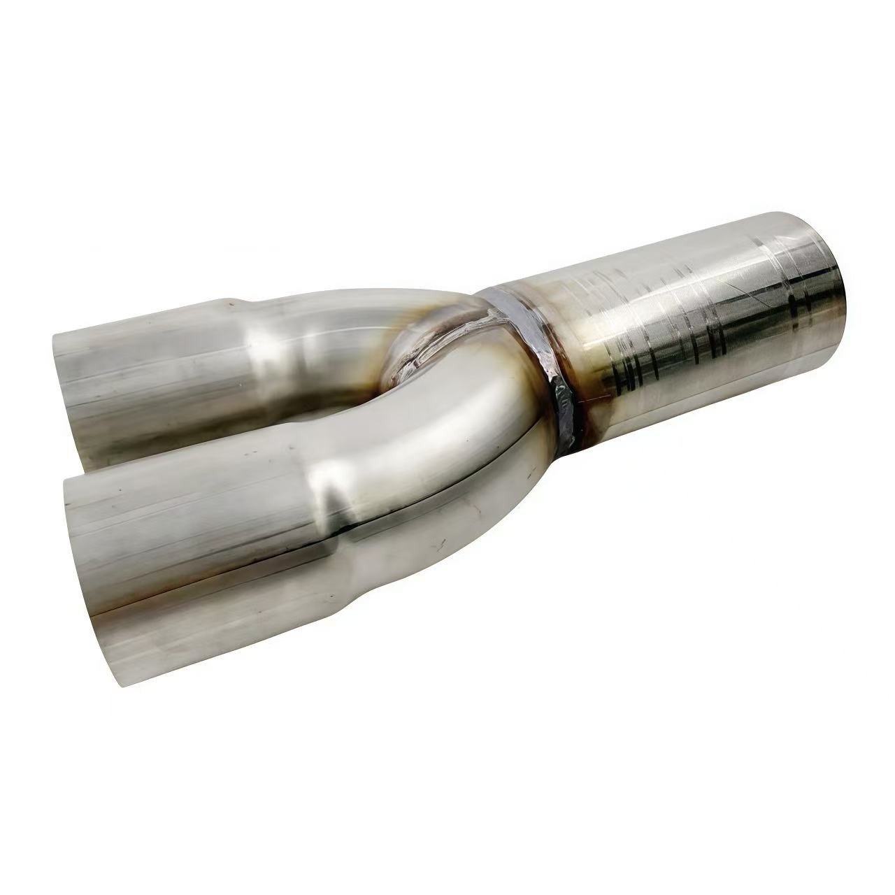 2 into 1 Exhaust Merge Collector 1.625″ Inlet to 2″ OD 9″ Long T304 Stainless