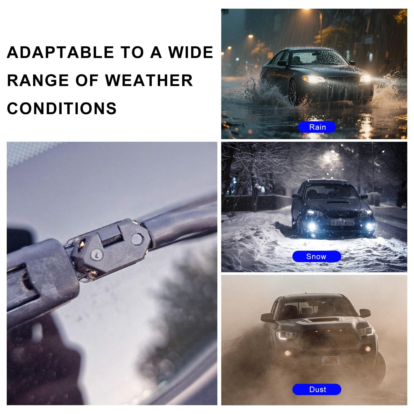 Suvnie 4 PCS Front Windshield Washer Nozzles, 4 Holes Car 2