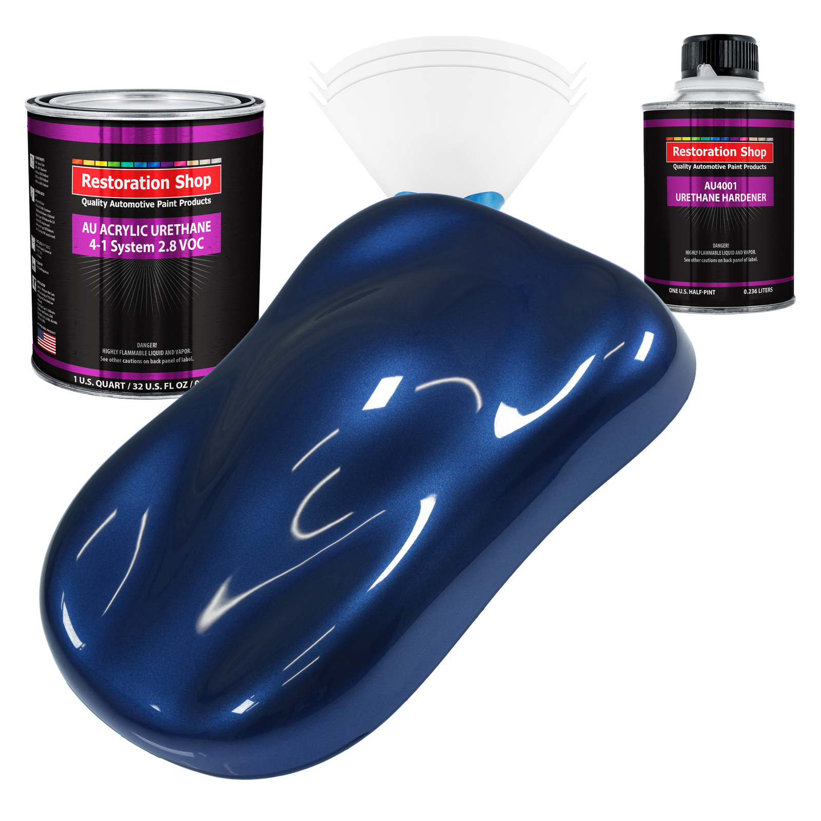 Restoration Shop Daytona Blue Metallic Acrylic Urethane Quart Kit Auto Paint