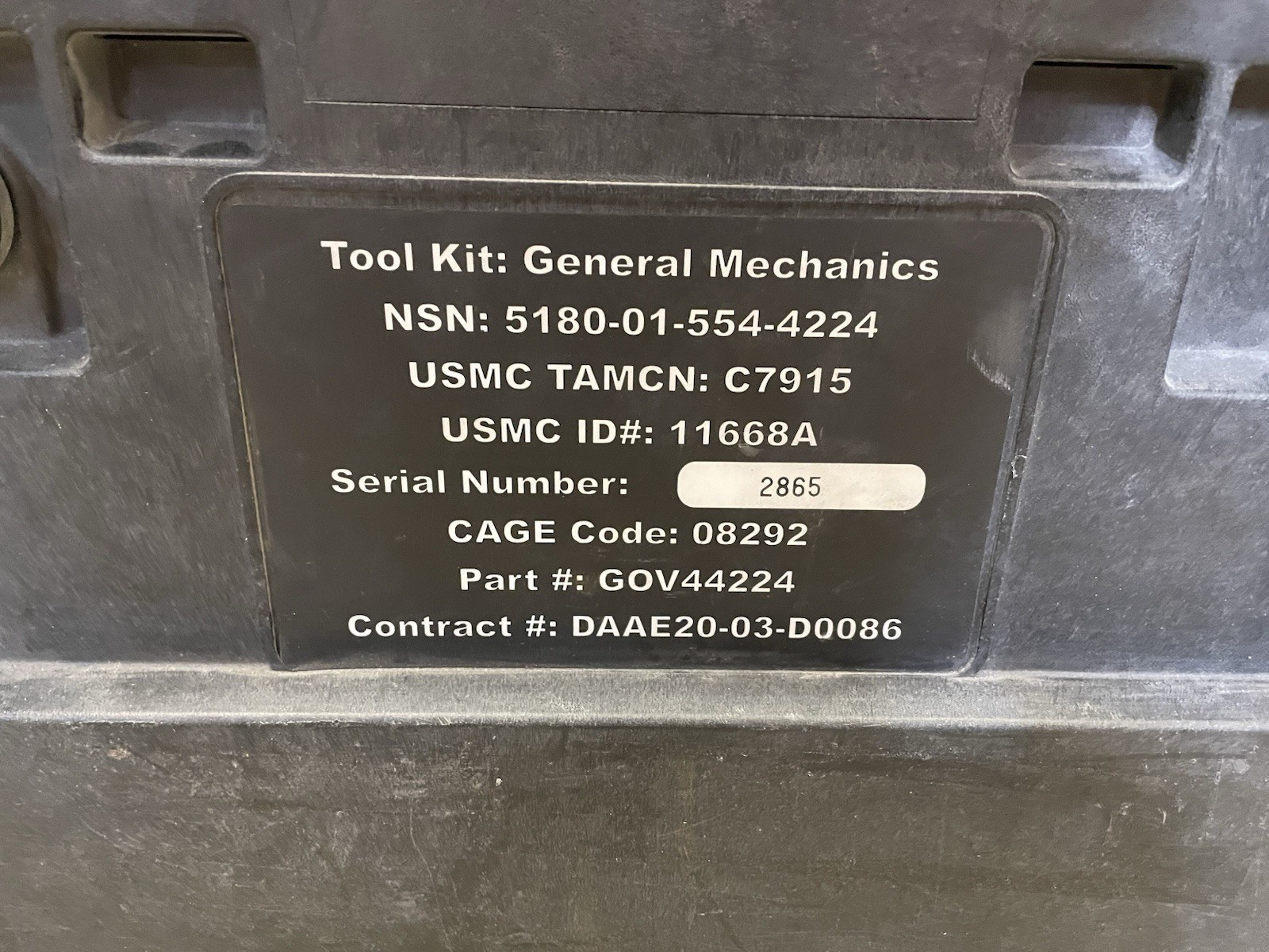 ARMSTRONG MILITARY TOOL KIT SET GENERAL MECHANIC USMC GMTK with Top Tray