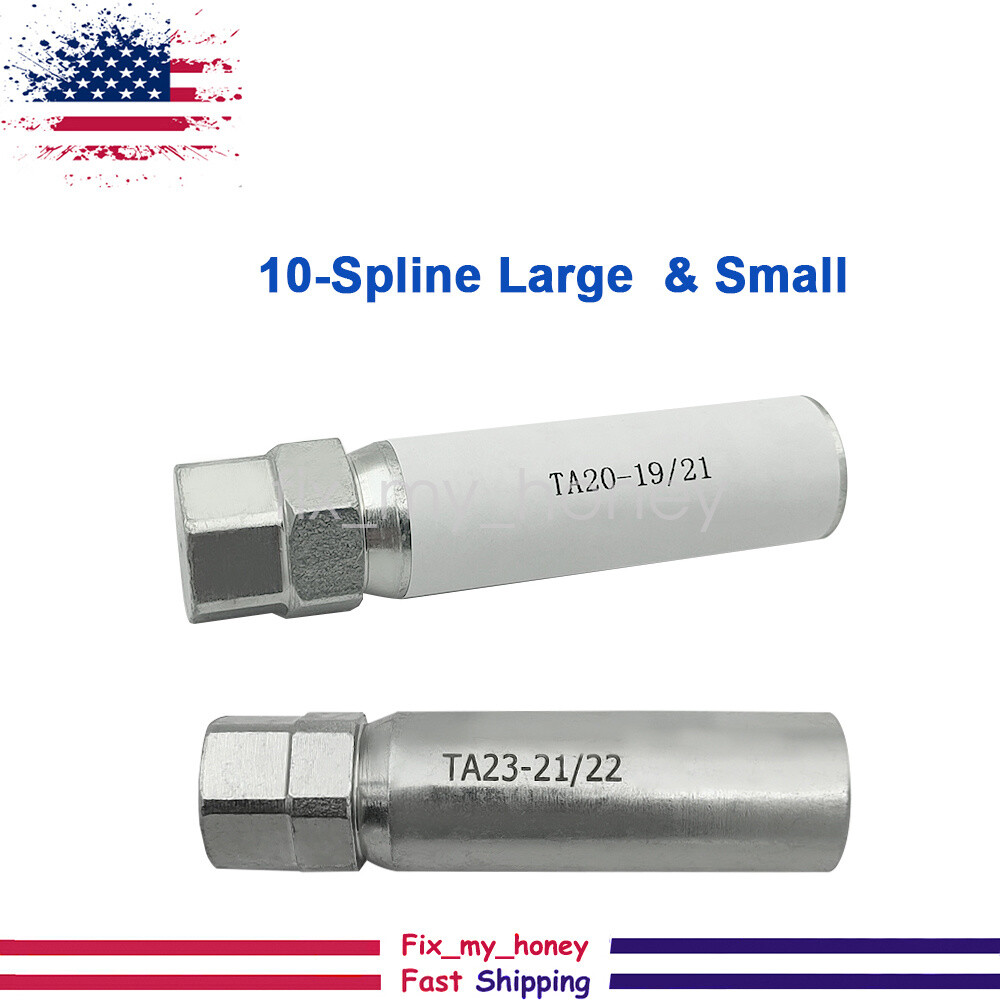 2pc New 10-Spline Lug Nut Key Tools Socket (1) Passenger Car, (1) SUV/Truck