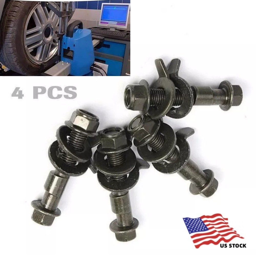 4PCS Car Four Wheel Alignment Cam Bolt Kit 17mm/0.67″ Adjustable Camber Bolts
