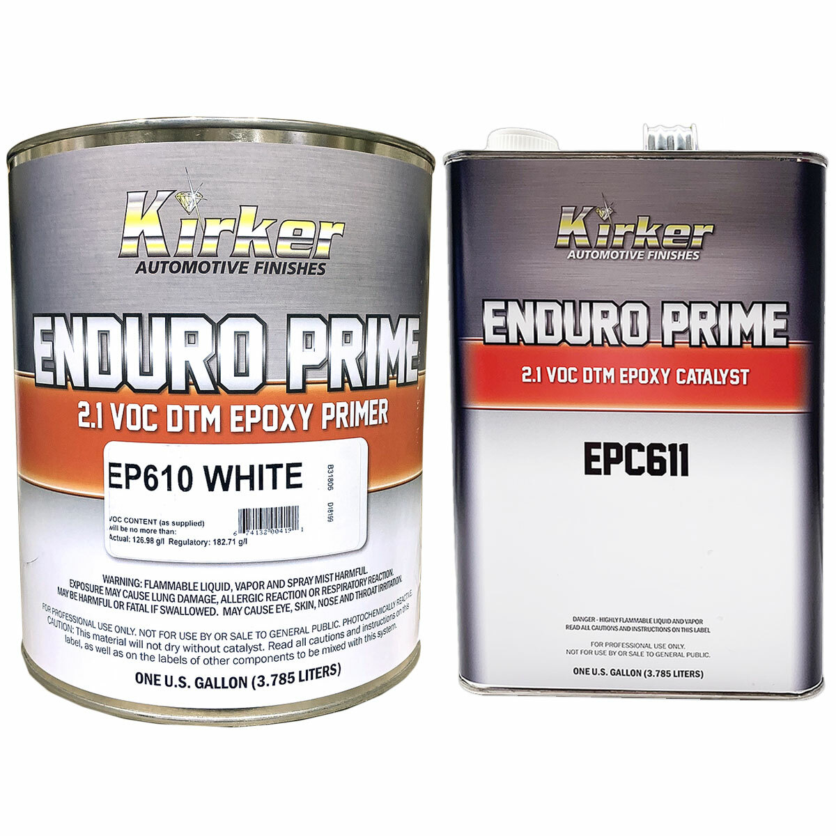 1 Gal Kirker Enduro Prime DTM Epoxy Primer White EP610 and 1 Gal Catalyst EPC611