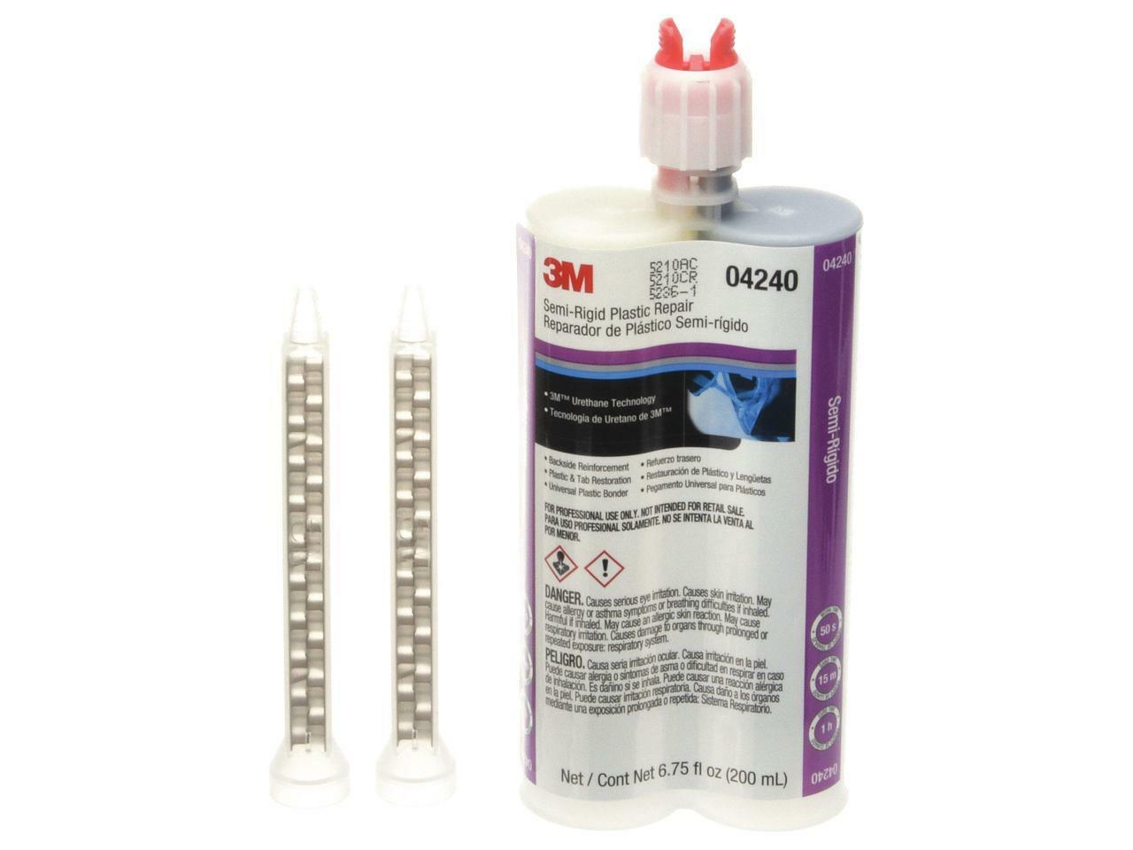 3M Duramix 04240 4240 Semi-Rigid Plastic Repair Urethane 200Ml And 2 Nozzles