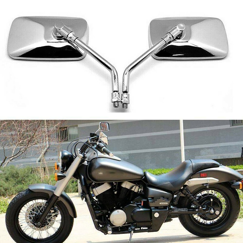 Chrome Motorcycle Rectangle Side Mirrors For Honda Magna 500C 1000 250 VF 750C