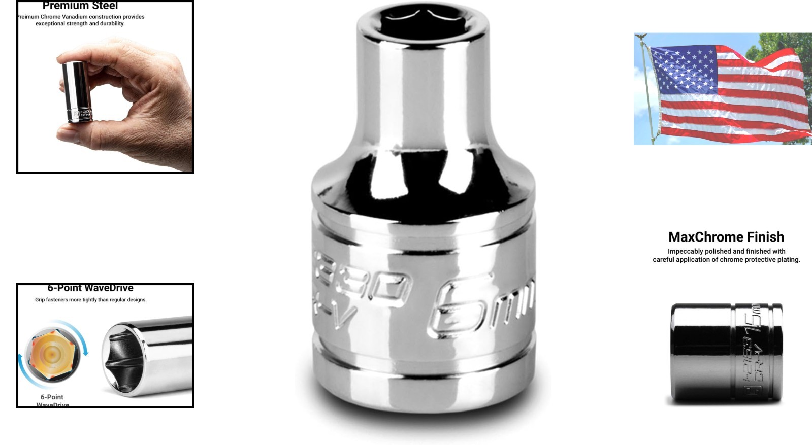 Durable 6 mm Shallow Socket with 3/8 Inch Drive – Corrosion Resistant Finish