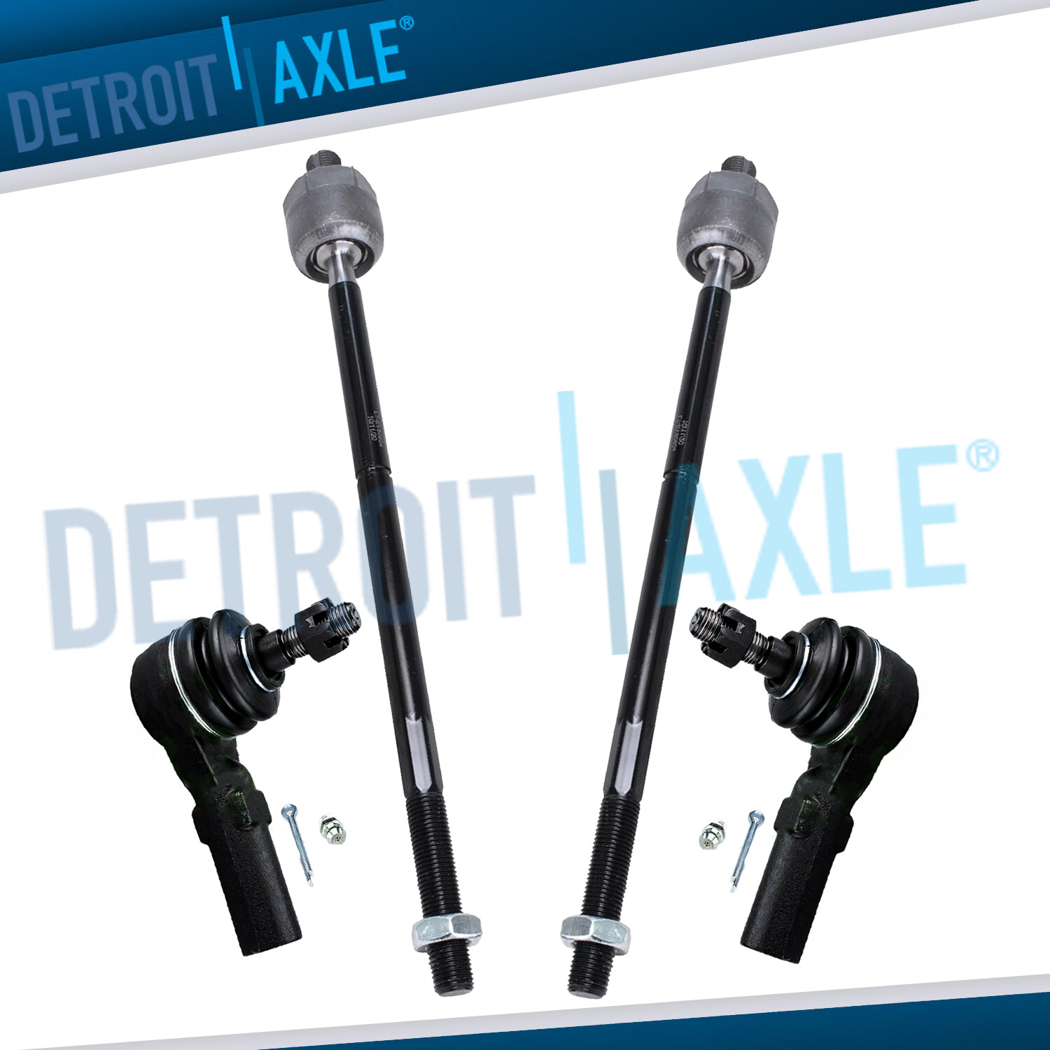 4pc Front Inner and Outer Tie Rod Ends for 2005 2006 2007 2008-2010 Ford Mustang