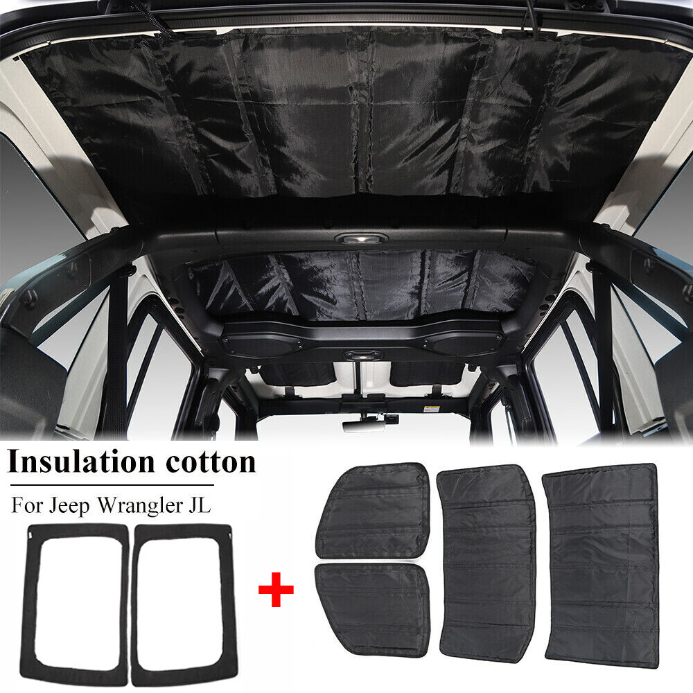 6* Headliner Roof Heat Insulation Sound Cotton For Jeep Wrangler JL 2018+ Black