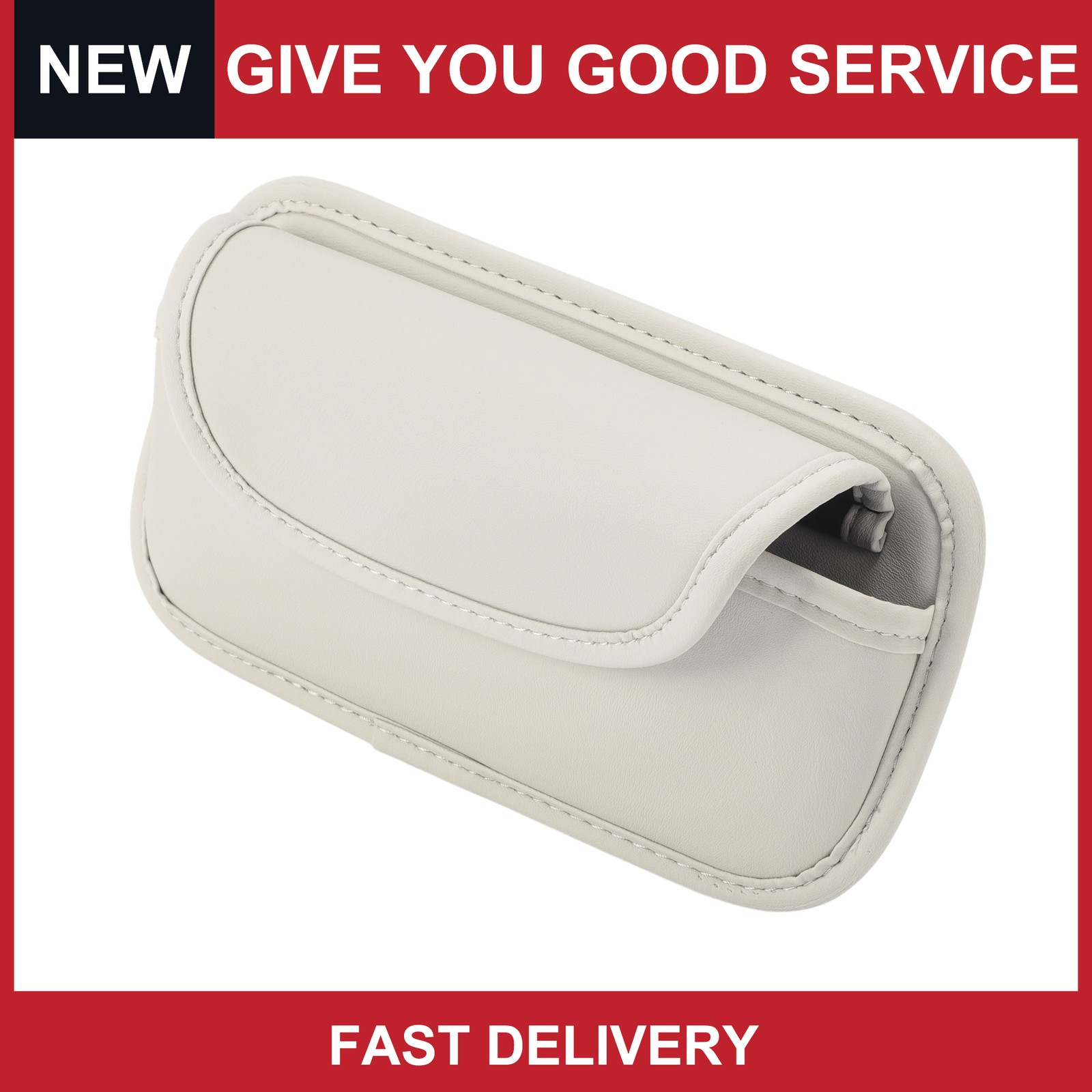 Car Sunglasses Case Eyeglasses Holder Storage Box PU Leather 21.5cmx12cm