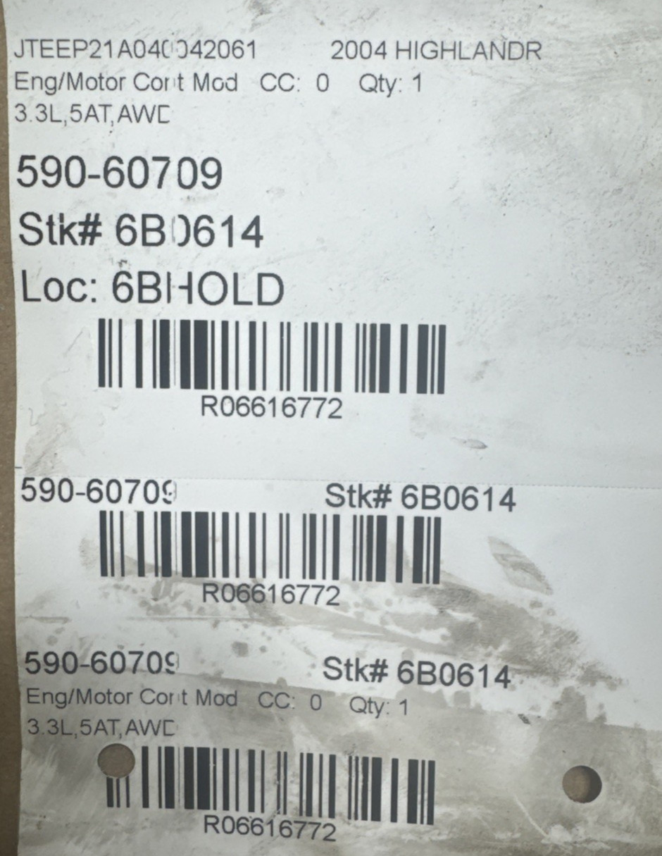 2004 Toyota Highlander 3.3L Electronic Control Module ECU AWD