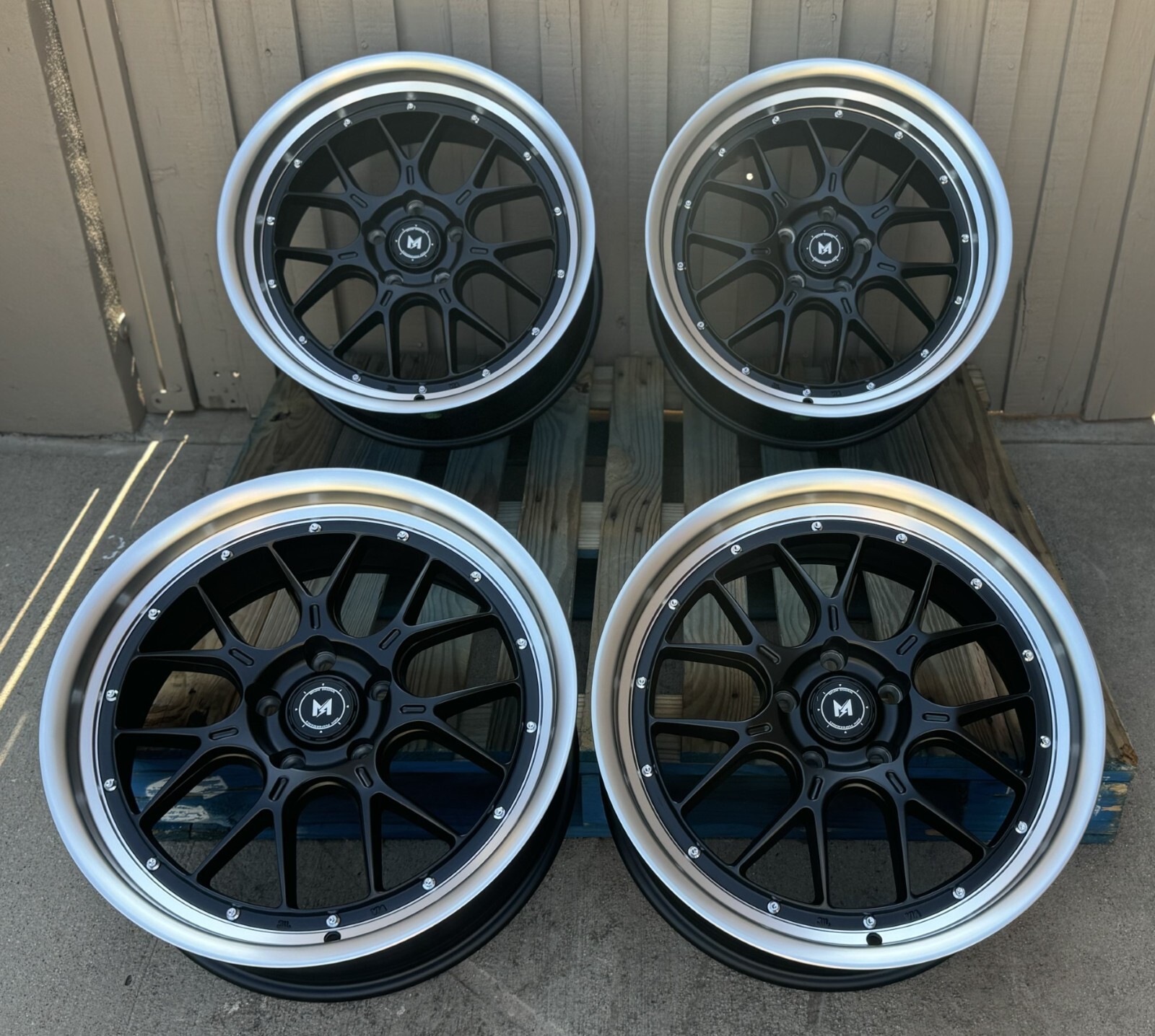 20″ MFlow MFL2 Deep Dish Wheels Black 20×8.5 20×9.5 5×114.3 Staggered Set 4