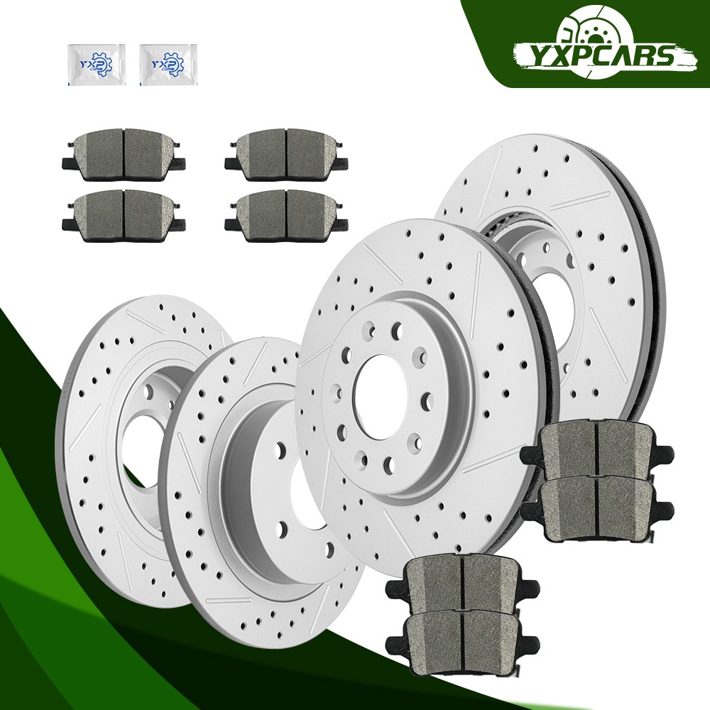 Front Rear Disc Rotors Brake Pads for 2018- 2020 GMC Terrain Equinox Regal TourX