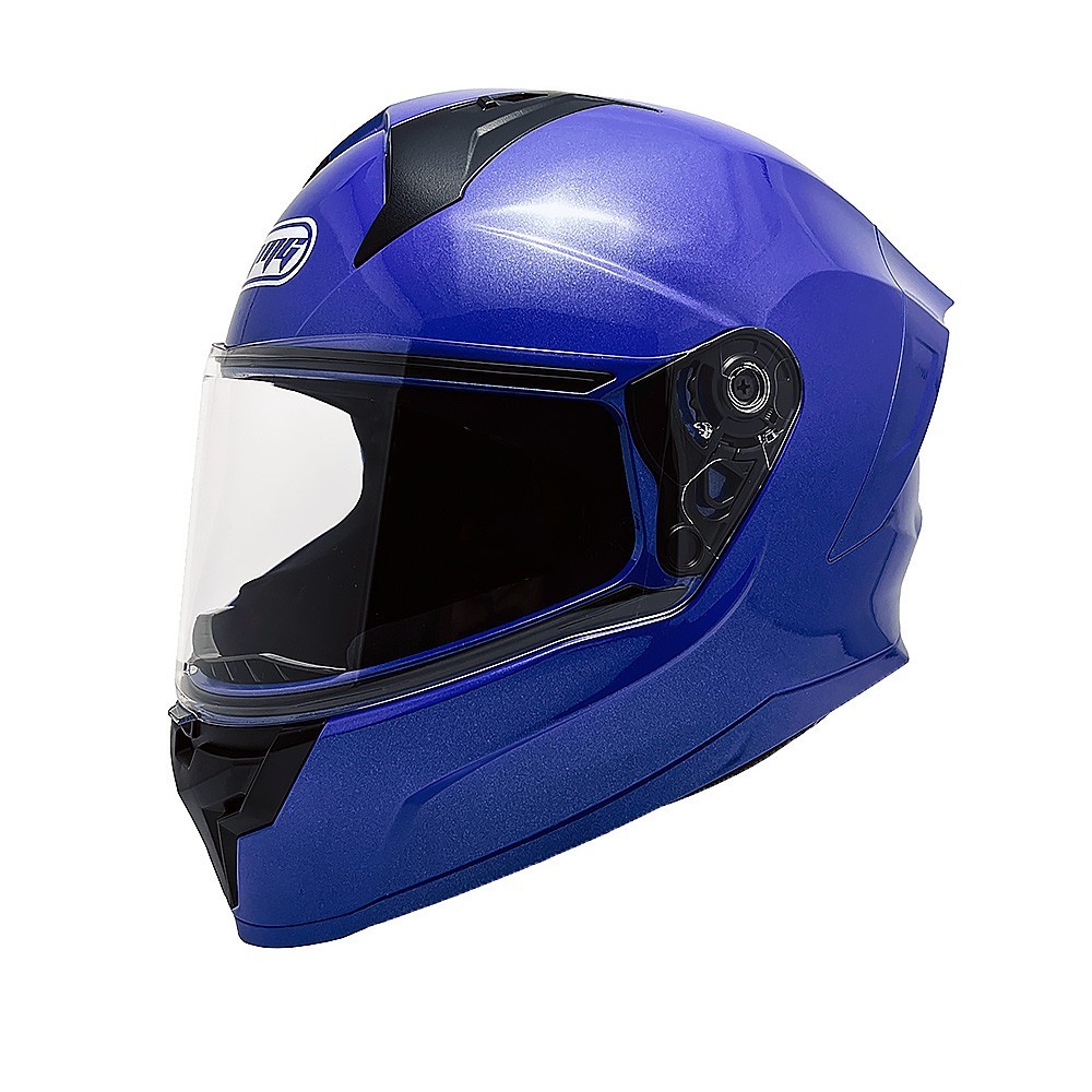 MMG Full Face Motorcycle Helmet DOT Unisex Adult Shiny Blue Large Model 39