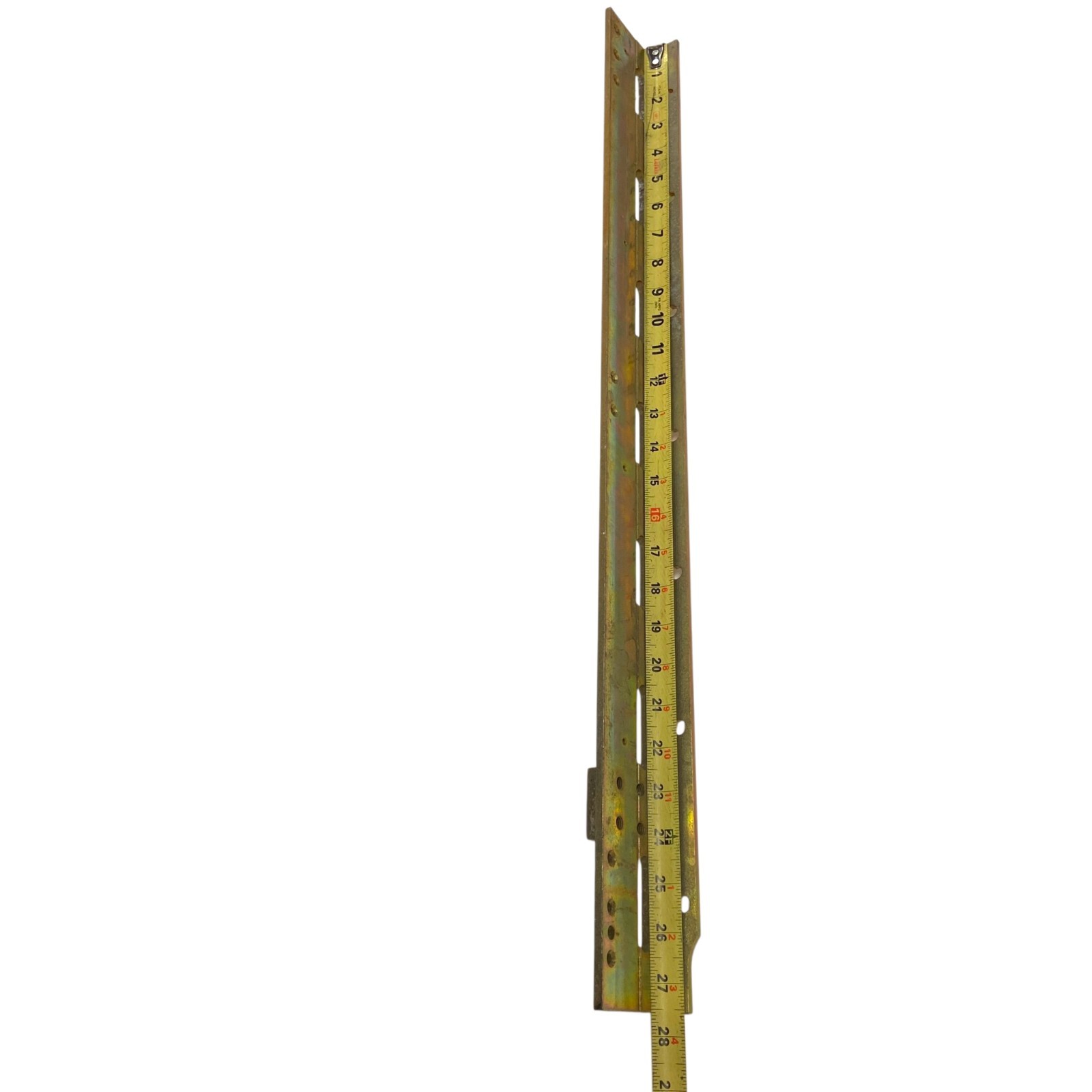 27″ Heavy Duty Steel Slotted Angle Mounting Bracket Rail LH Yellow Zinc Plated