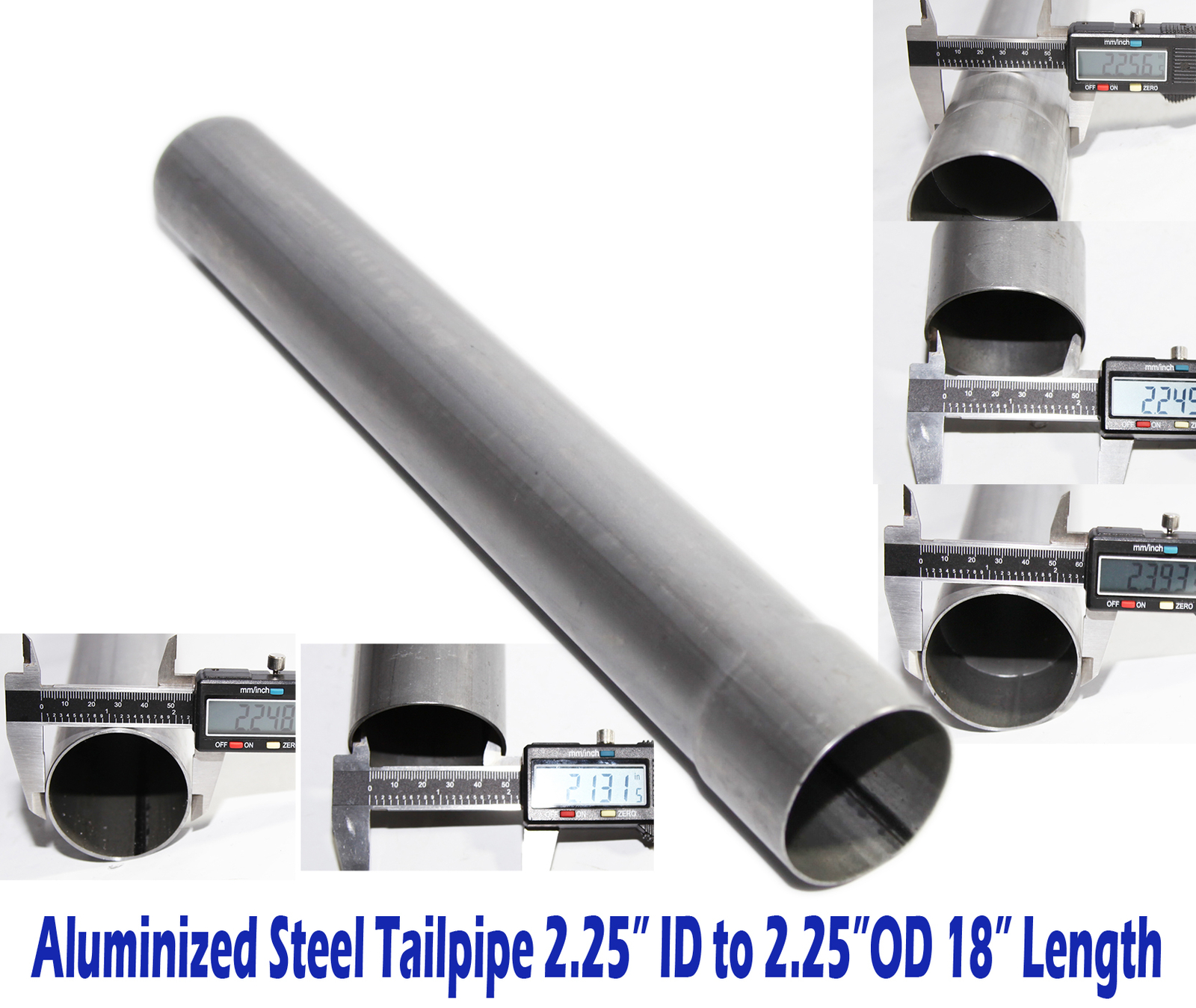 Straight Exhaust Pipe Tailpipe 2.25″OD to 2.25″ID Length 18″ Aluminized Steel